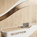 Light Luxury Reception Desk Background Reception Desk 3d model