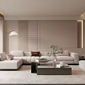 Simple Living Room Balcony Cabinet Sofa Combination Coffee Table Lazy Sofa Background Wall 3d model