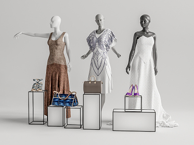 Modern Model Clothing Store Model Bags 3d model