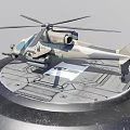 Weapon Detailed Military Helicopter Models Displayed On Multiple Circular Bases 3d model
