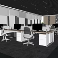 Public office area Open office area 3d model