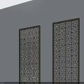 Three Modern Swing Doors With Intricate Geometric Laser Cut Patterns And Decorative Panels 3d model