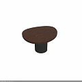 Modern Round Dining Table With Wooden Top And Black Metal Base