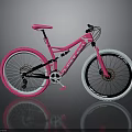 Scott Pink Mountain Bicycle With Thick Tires And White Rimmed Wheels