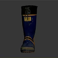 Blue And Orange High Top Waterproof Rain Boots With Non Slip Sole Design