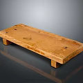 Rustic Solid Wood Bench With Simple Design And Natural Wood Grain