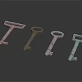 Vintage Key Inspired Jewelry Pieces With Unique Metallic Finish And Design