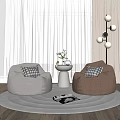 Modern Casual Sofa Combination Lazy Sofa 3d model