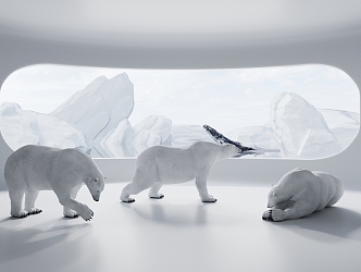 Modern polar bear 3d model