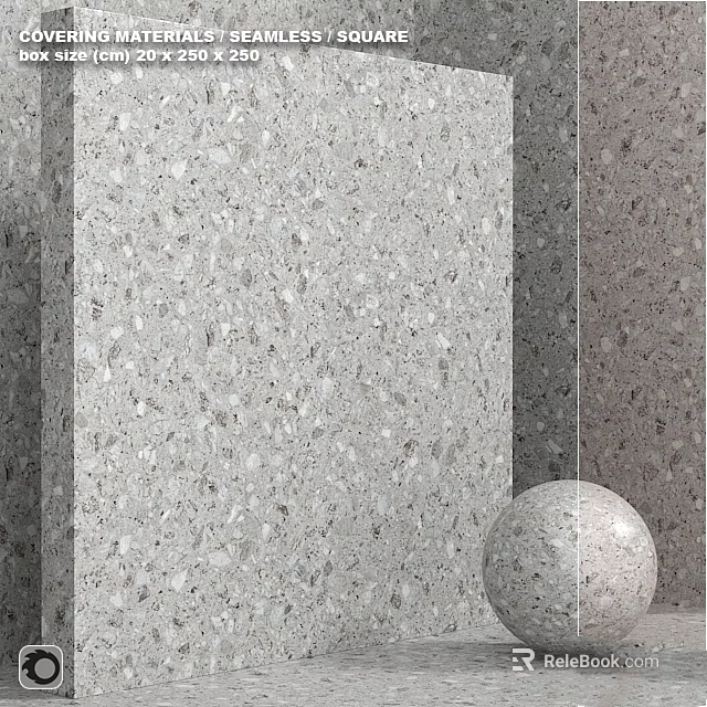 Gray And Brown Terrazzo Wall Panels For Interior Design With White Sphere 3d model 