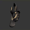 Black And Gold Decorative Animal Shaped Mask With Intricate Patterns And Symmetric Design