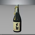 Traditional Dark Soy Sauce Bottle With Yellow String Decoration And Label