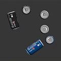 Blue and Black Pepsi Cola Beverage Cans Arranged on Reflective Surface