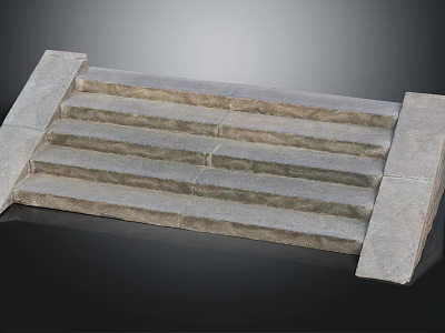Modern Gray Stone Staircase Design With Solid Slate Steps And Sleek Structure 3d model