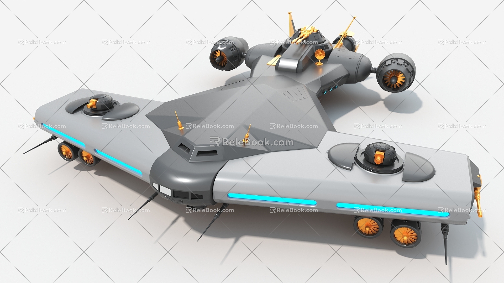 Spaceship long-range bomber airship fighter sci-fi fighter 3d model