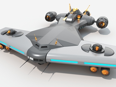 Spaceship long-range bomber airship fighter sci-fighter 3d model