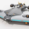 Spaceship long-range bomber airship fighter sci-fighter 3d model