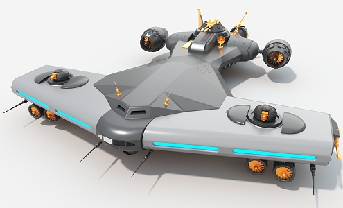 Spaceship long-range bomber airship fighter sci-fighter 3d model