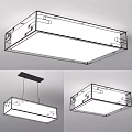 New Chinese-style lamps combined ceiling lamp 3d model