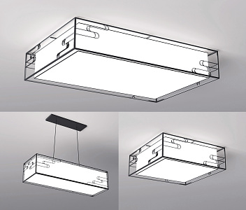 New Chinese-style lamps combined ceiling lamp 3d model