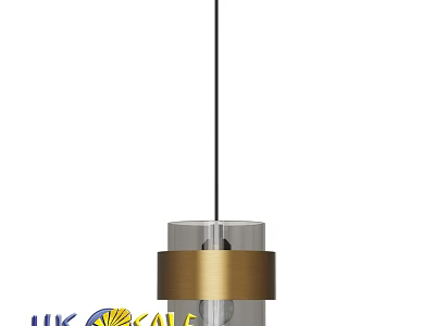 Modern Glass Chandelier With Brass Accent And Cylindrical Design For Interior 3d model