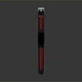Stylish Black Watch Strap With Red Dot Design And Comfortable Silicone Material