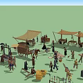 Chinese ancient characters 3d model