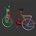 Red Vintage Bicycle With Black Handlebars Brown Seat Rear Rack And White Spokes