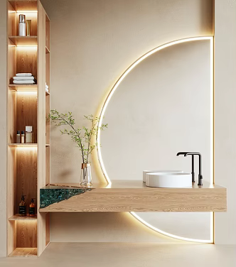 modern sink bathroom cabinet 3d model