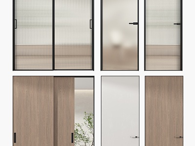 Modern swing door minimalist door combination model