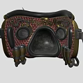 Ornate Steampunk Mask With Brass Decorative Engravings Goggle Lenses And Pointed Nose