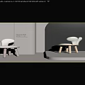 Modern Kids Chairs With Bunny Ears Design Soft White Seats And Pink Green Legs