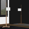 Quiet floor lamp paper lamp antique floor lamp retro vertical lamp 3d model