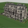 Classical Style Townhouse With Multiple Floors Balconies Chimneys And Lawn Landscape