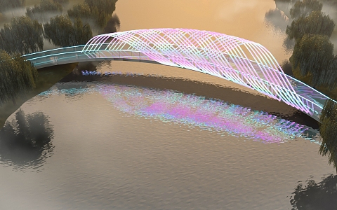 Net Red Bridge 3d model