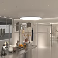 Modern Clothing Store Interior With Mannequins In Dresses And Display Racks