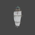Wooden Sailing Ship With Multiple White Sails Green Hull And Union Jack Flag