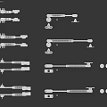 Stainless Steel Gas Spring Hydraulic Support Rods With Mounting Brackets And Screws