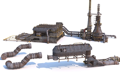 Chemical industry equipment, cement plant equipment, pipeline cement plant equipment, steel plant equipment, petroleum refining equipment, power generation equipment, large industrial machinery and equipment 3d model