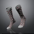 Stylish Playing Card Pattern Socks White Base With Red Black Heart Diamond Designs