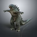 Highly Detailed Large Reptile 3D Model With Long Tail And Top View