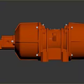 Red Industrial Vibrating Motor With Metal Housing And Sturdy Base