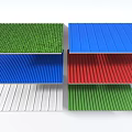 Building Components In Various Colors With Corrugated And Flat Panels 3d model