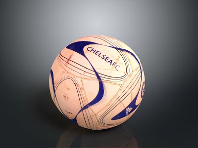 Chelsea FC Football With Blue White Design And Nike Logo For Daily Use 3d model