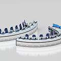 Modern Control Room With Curved Console Multiple Screens And Ergonomic Chairs 3d model