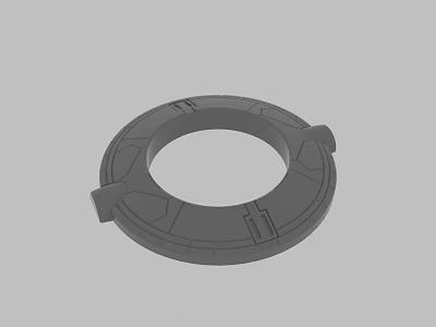 Gray Circular Mechanical Part With Symmetrical Grooves And Industrial Design 3d model