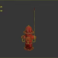 Red Fire Hydrant With Metal Components Isolated On Gray Background 3d model