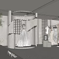 Elegant Bridal Shop Interior With Displayed Wedding Dresses And Soft Lighting Decor