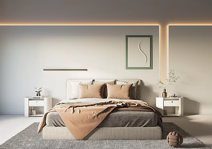 Silent double bed 3d model