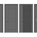 Modern Grey Security Doors With Various Panel Designs And Handle Details 3d model